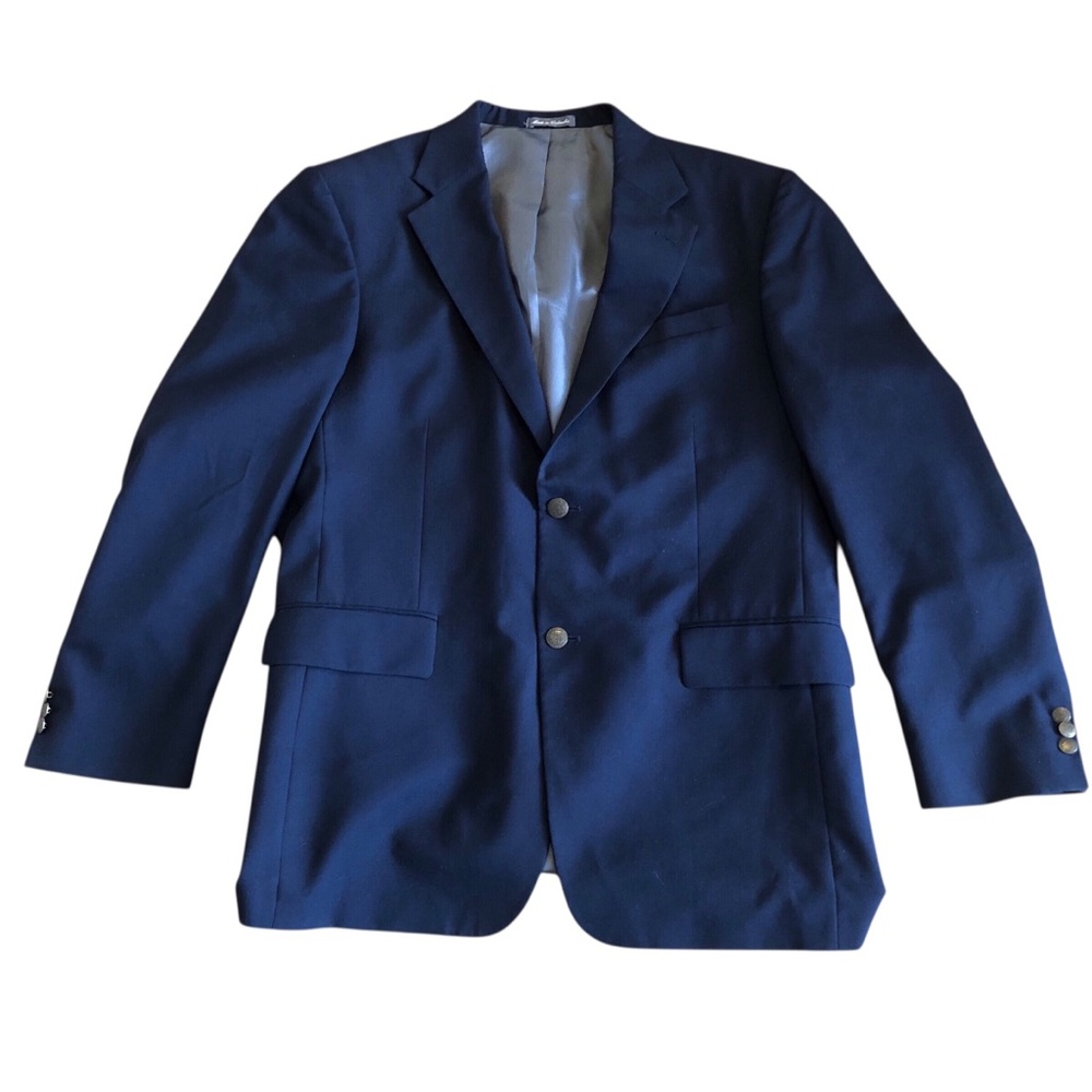 Oscar de la Renta Navy Dark Blue Sport Coat Good Condition 100% Lightweight Wool